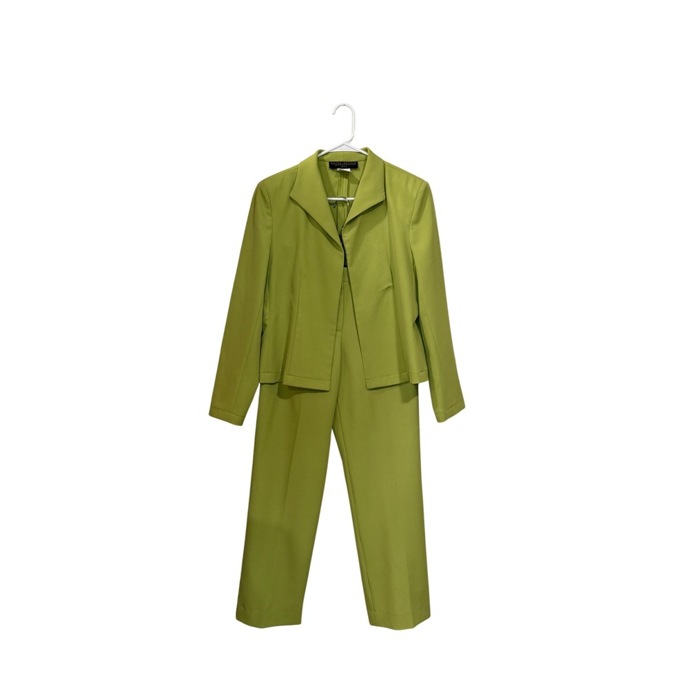 Vintage Harve Benard Green Pant Suit 2pc Set 12P Artistic Eclectic Tailored